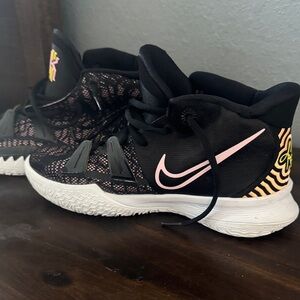 Nike Kids Black and Pink High-Top Sneakers